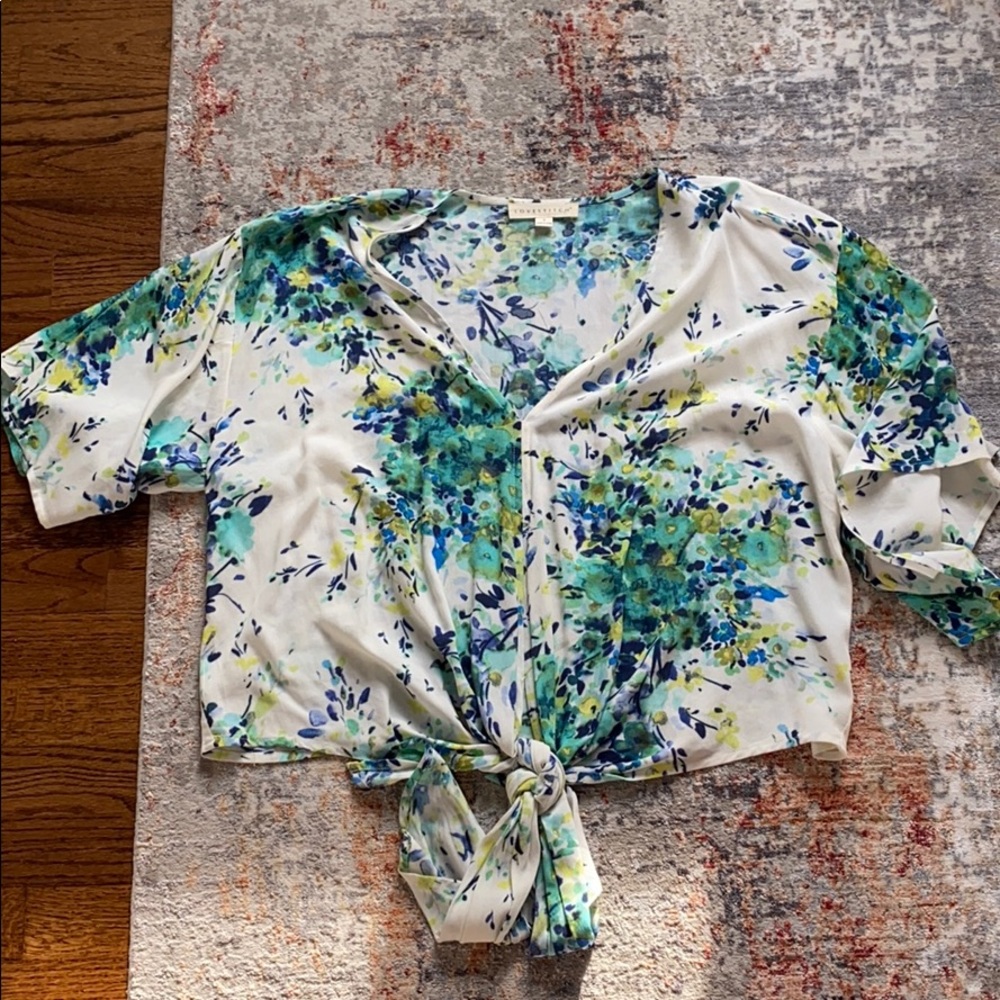 Love Stitch Floral Flowy Top